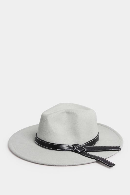Grey Faux Leather Band Fedora Hat | Yours Clothing  2