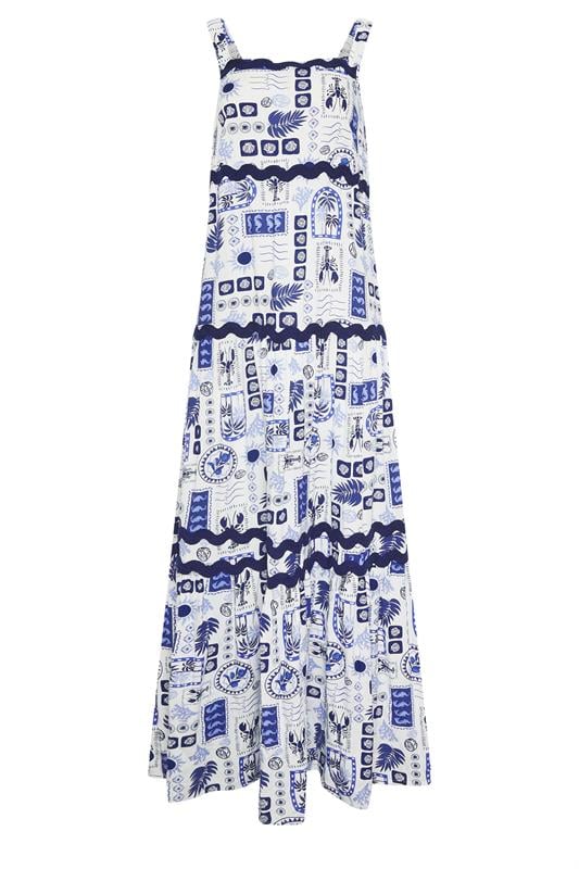LTS Tall Women's Blue Postcard Print Maxi Dress | Long Tall Sally 6