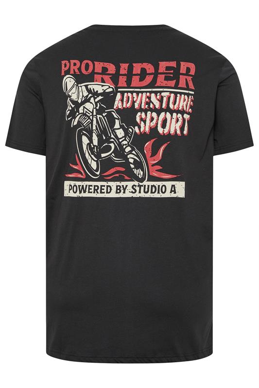 STUDIO A Big & Tall Grey Pro Rider Graphic T-Shirt | BadRhino 5
