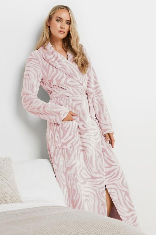 Tall  LTS Tall Pink Zebra Print Dressing Gown