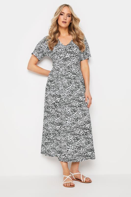 LTS Tall Women's White Abstract Spot Print Pocket Detail Midi Dress | Long Tall Sally 2