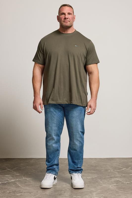 BadRhino Big & Tall Blue Washed Straight Leg Stretch Jeans | BadRhino 2