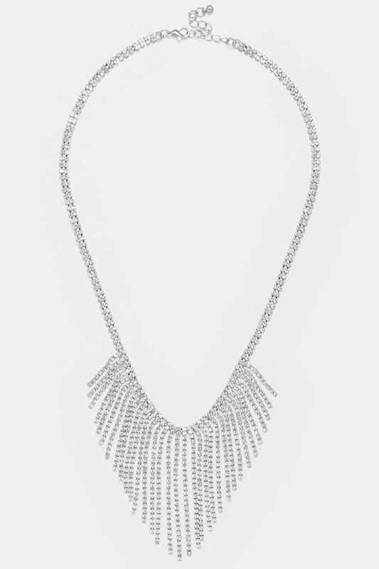 Silver Tone Diamante Statement Choker Necklace | Yours Clothing 2