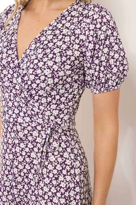 LTS Tall Berry Red Ditsy Floral Print Wrap Maxi Dress | Long Tall Sally 4