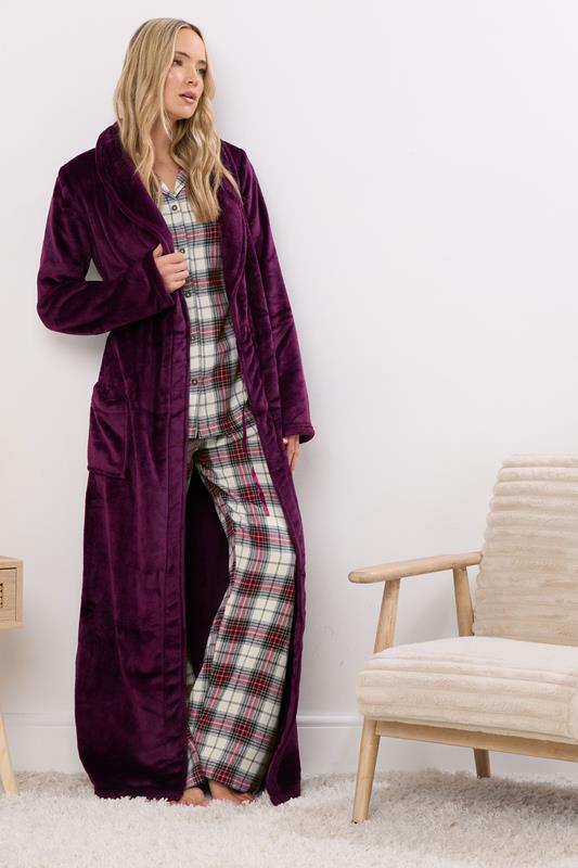LTS Tall Ivory White & Red Cotton Check Pyjama Set | Long Tall Sally 4
