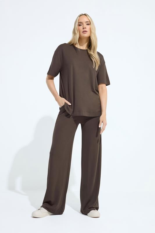 Tall  LTS Tall Chocolate Brown Premium Wide Leg Trousers