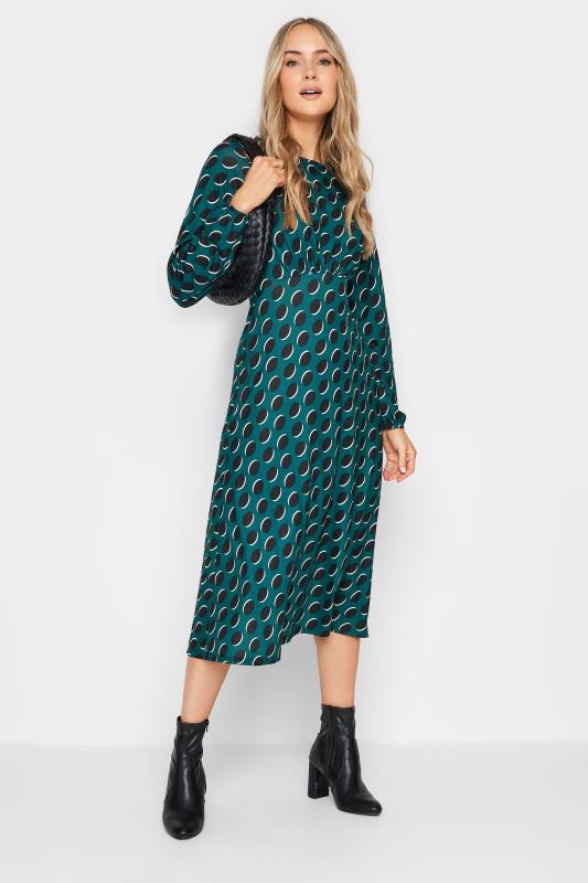LTS Tall Charcoal Green Spot Print Dress | Long Tall Sally 2