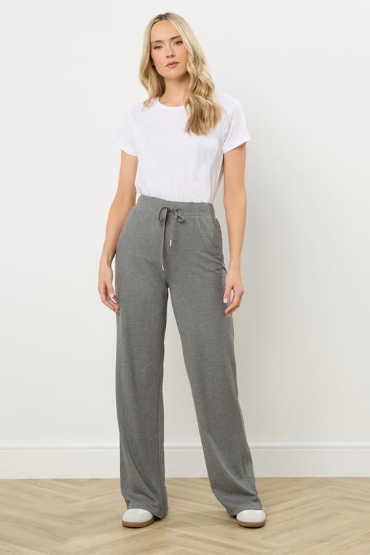 LTS Tall Charcoal Grey Waffle Lounge Trousers | Long Tall Sally 2