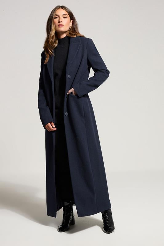 LTS Tall Navy Blue Formal Maxi Coat | Long Tall Sally 1