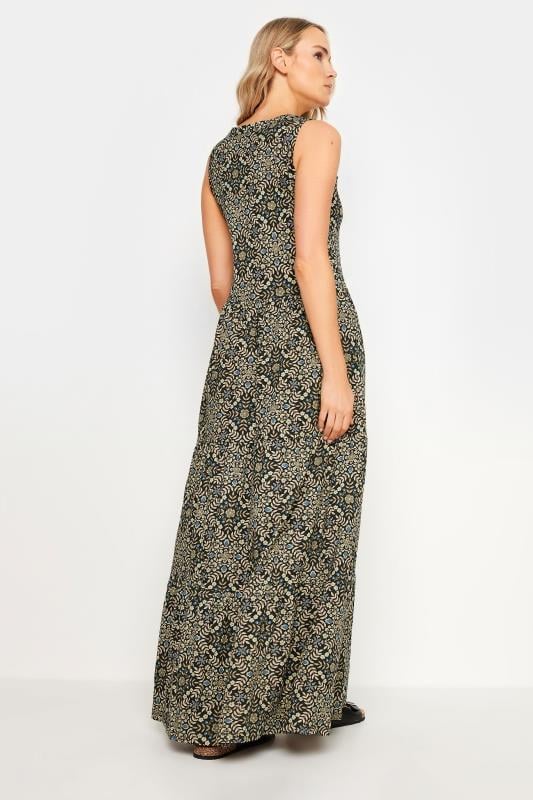 LTS Tall Women's Black & Brown Floral Print Tiered Sleeveless Maxi Dress | Long Tall Sally 3