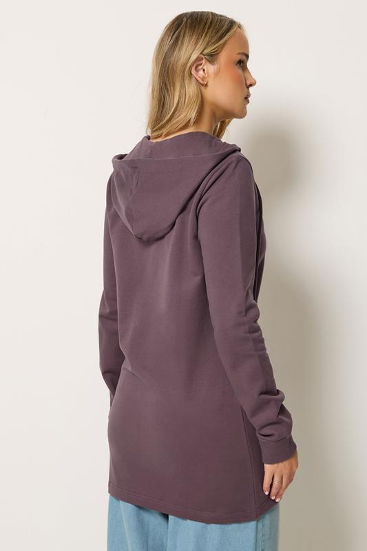 LTS Tall Women's Burgundy Red Cotton Longline Zip Hoodie | Long Tall Sally 2