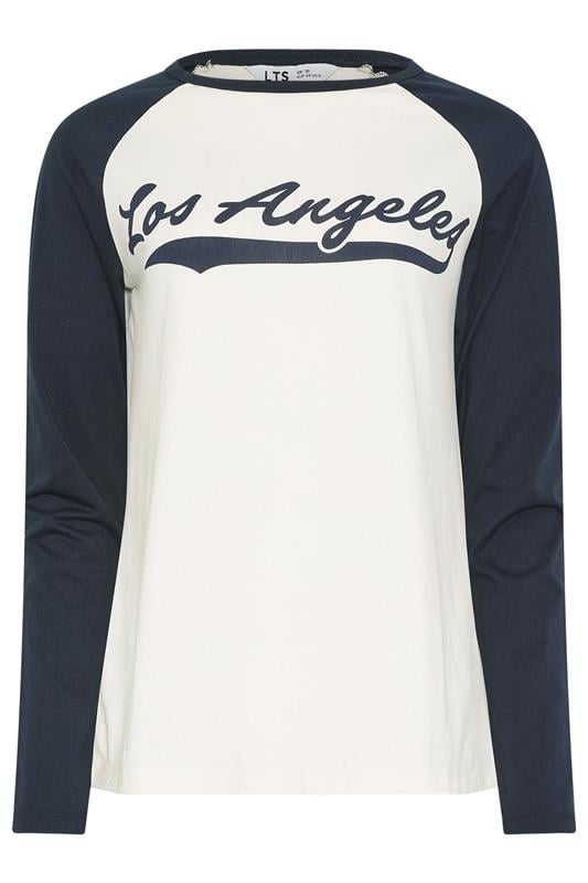 Tall  LTS Tall Navy Blue & Cream 'Los Angeles' Slogan T-Shirt