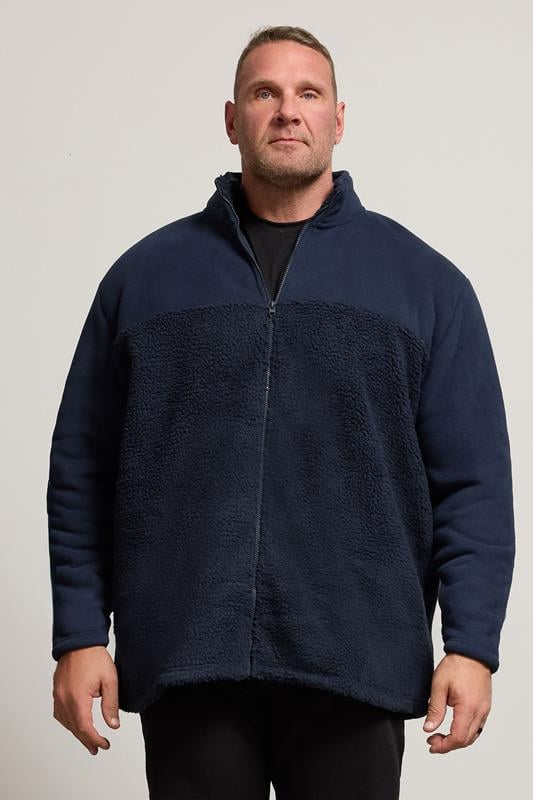 BadRhino Big & Tall Navy Blue Borg Fleece Jacket