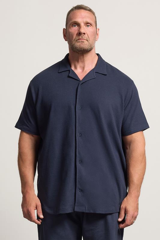 BadRhino Big & Tall Navy Blue Revere Jersey Shirt