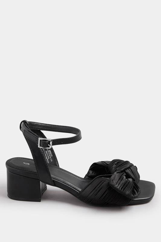 Gold Bow Mid Block Heel Sandals In Extra Wide EEE Fit | Yours Clothing 4