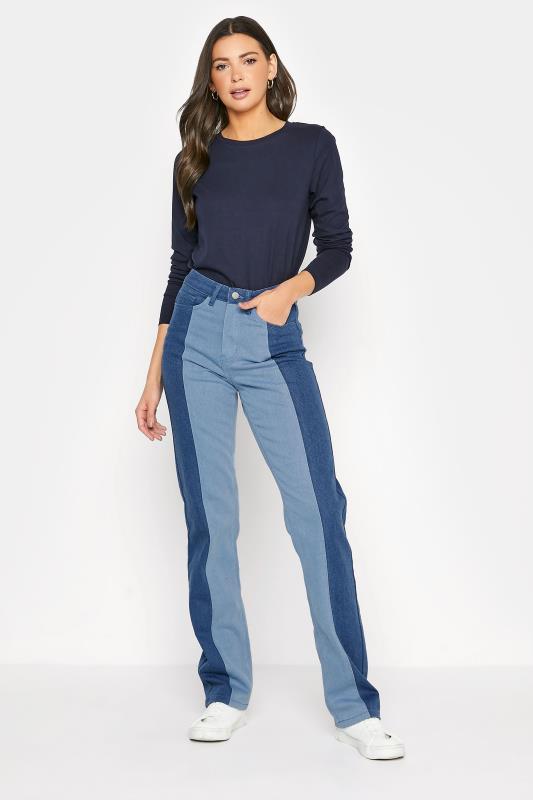 Tall Women's LTS Blue Two Tone Straight Leg Jeans | Long Tall Sally 2