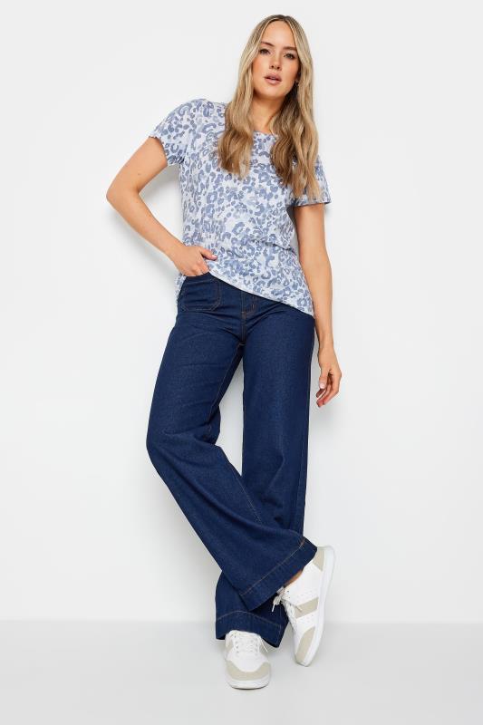 LTS Tall Womens Blue Animal Print Cotton T-Shirt | Long Tall Sally 2