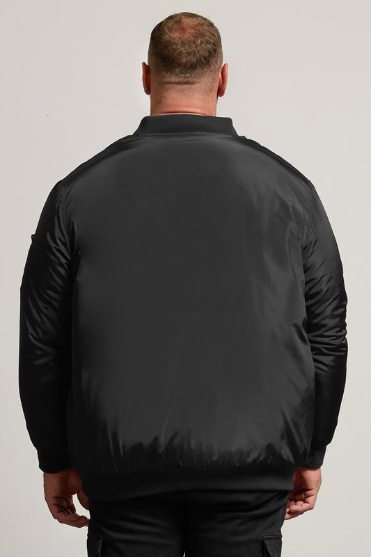  BadRhino Big & Tall Black Zip Through Bomber Jacket | BadRhino 4