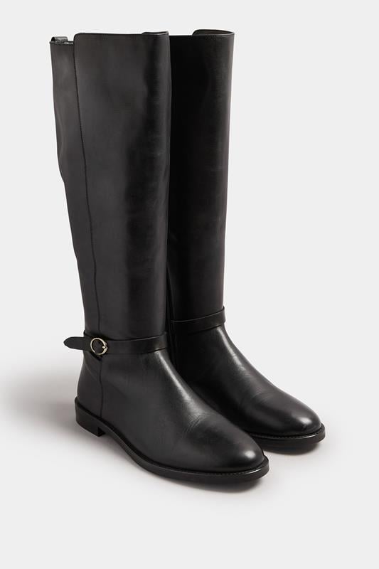 LTS Black Leather Knee High Riding Boot | Long Tall Sally 1