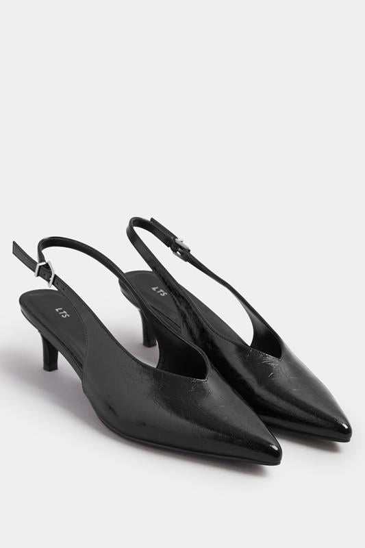 LTS Black Pointed Slingback Kitten Heel | Long Tall Sally 2