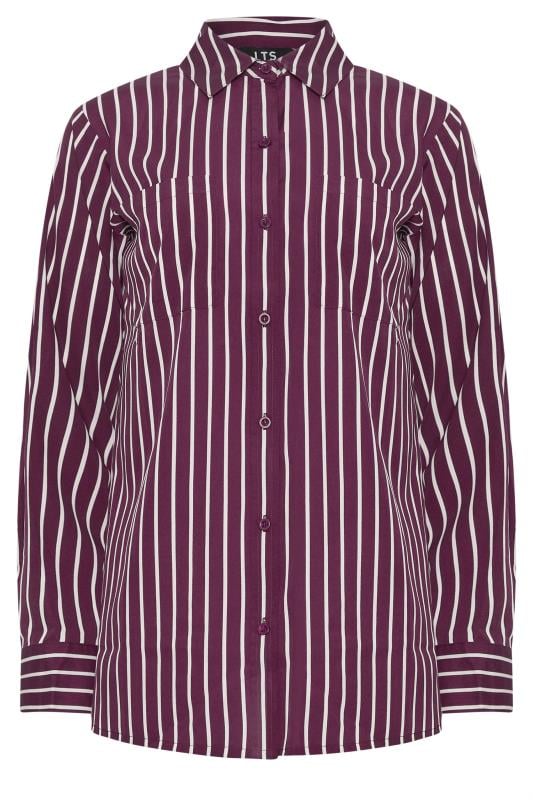 LTS Tall Burgundy Red Striped Long Sleeve Shirt | Long Tall Sally 6