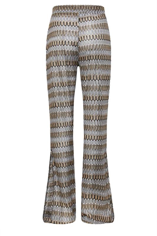LTS Tall Women's Black Patterned Crochet Wide Leg Trousers | Long Tall Sally 5