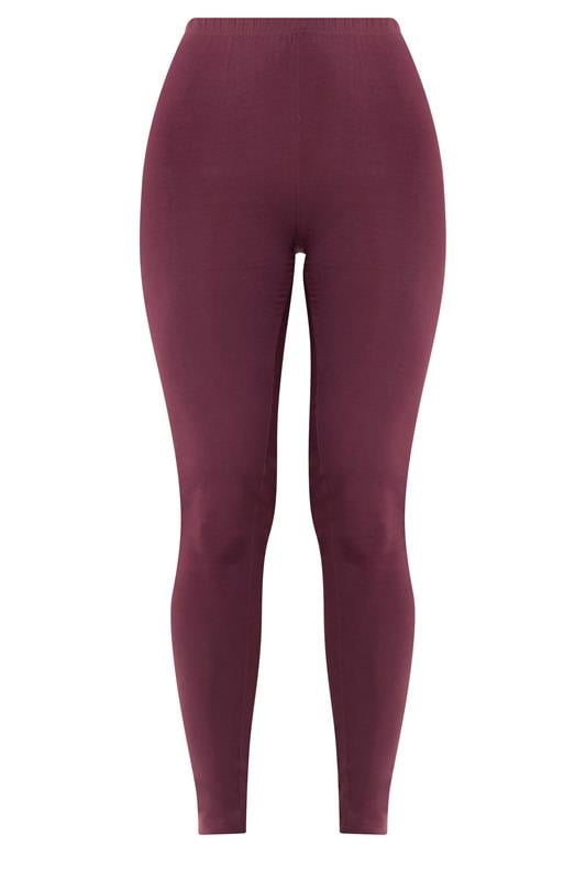  LTS Tall Burgundy Red Cotton Stretch Leggings