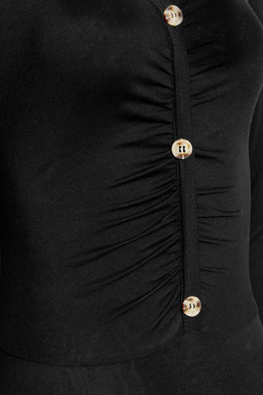 Tall Women's Black Ruched Long Sleeve Bodysuit | Long Tall Sally  5