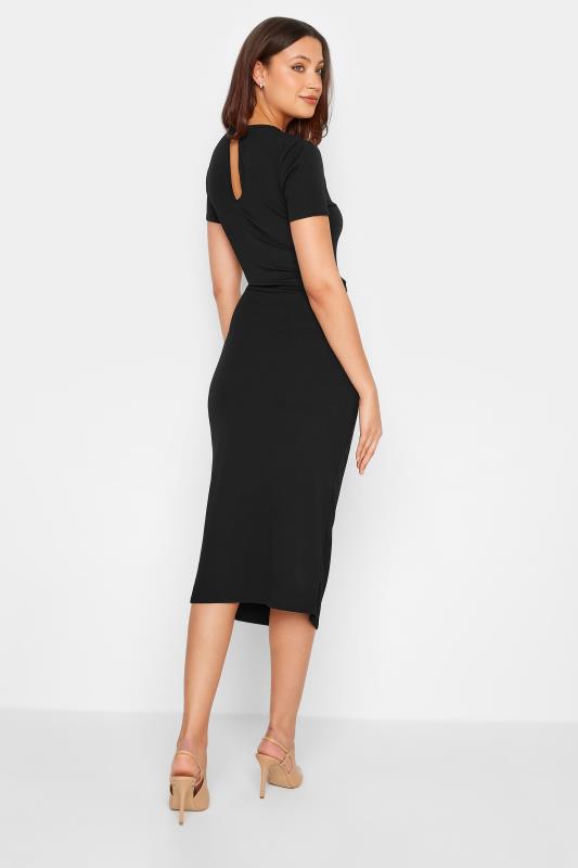 LTS Tall Black Twist Midi Dress | Long Tall Sally