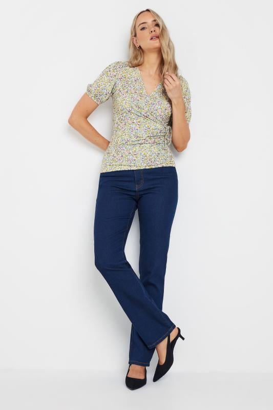 LTS Tall Women's Yellow Floral Print Wrap Top | Long Tall Sally 2