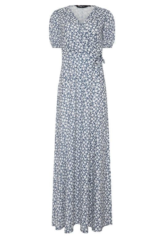 LTS Tall Navy Blue Ditsy Floral Print Wrap Maxi Dress | Long Tall Sally 1