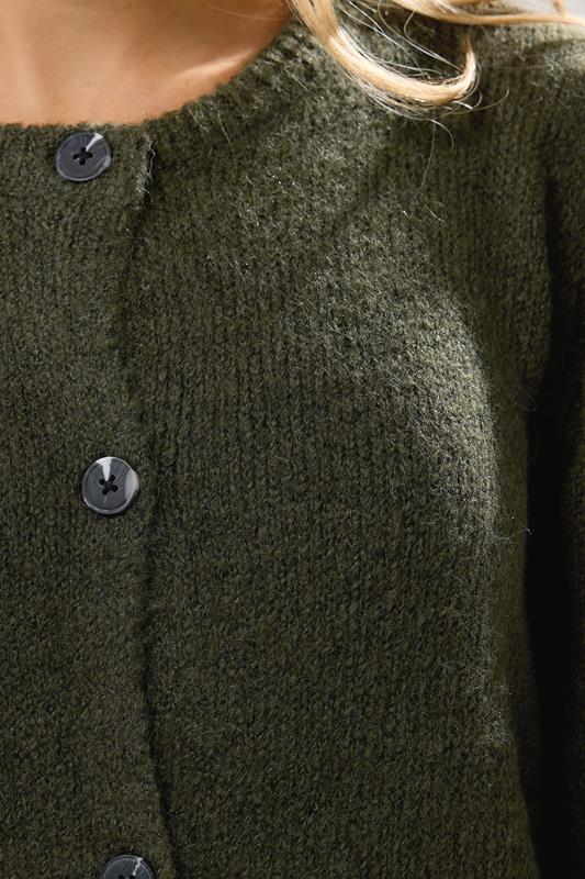LTS Tall Khaki Green Knitted Button Cardigan | Long Tall Sally 4