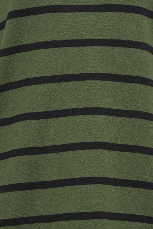 LTS Tall Women's Khaki Green Stripe Long Sleeve Cotton T-Shirt | Long Tall Sally 6