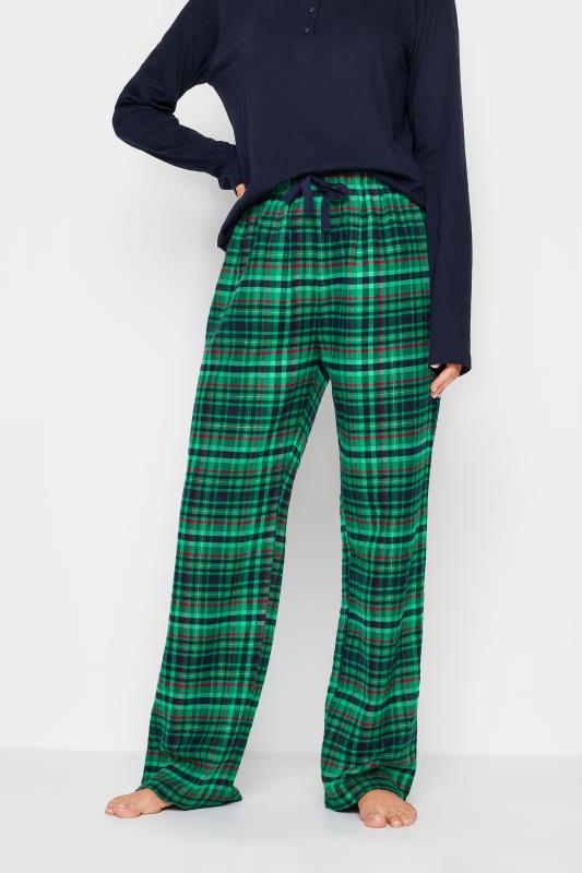 LTS Tall Green Tartan Pyjama Bottoms | Long Tall Sally  3