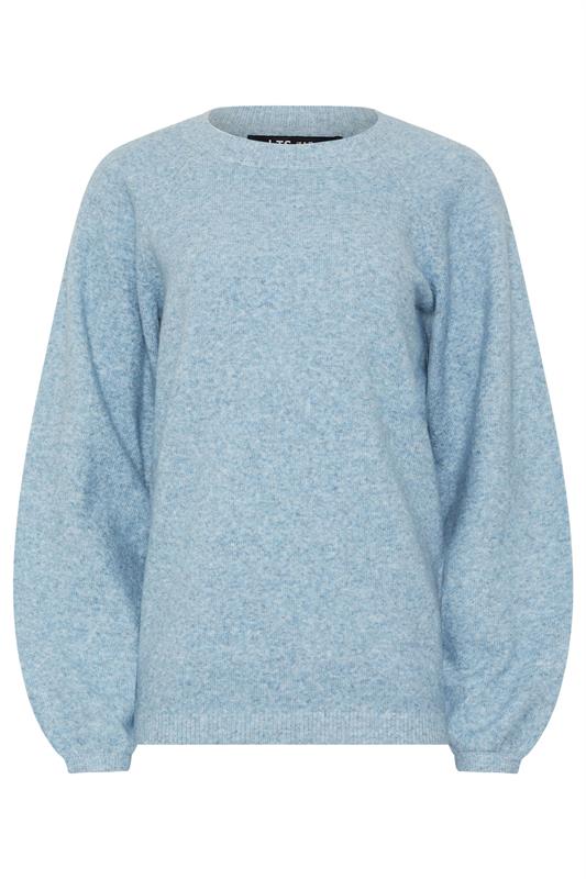 LTS Tall Light Blue Knit Balloon Sleeve Jumper | Long Tall Sally 5