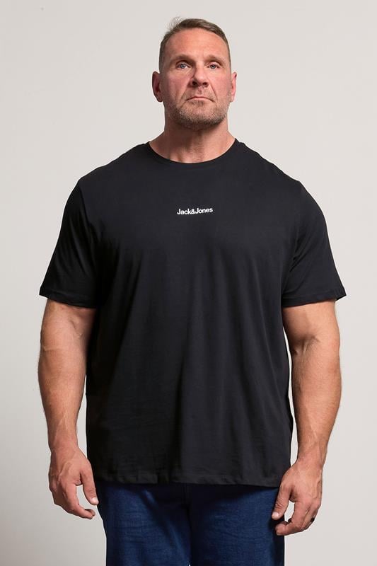 JACK & JONES Big & Tall Black Crew Neck Graphic T-Shirt