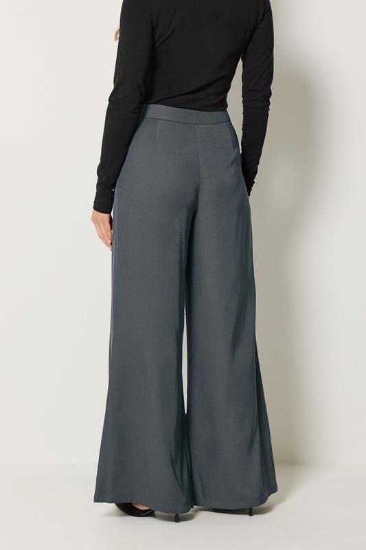 LTS Tall Women's Grey Pleat Front Wide Leg Trousers | Long Tall Sally 2
