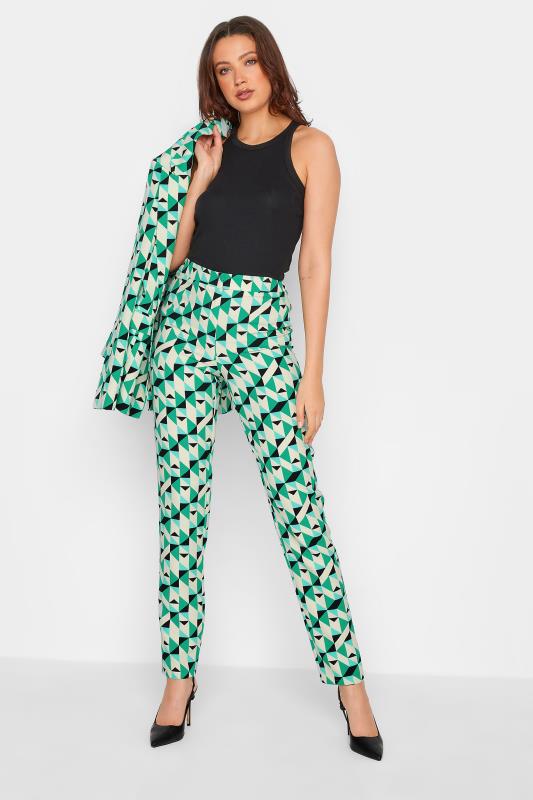 LTS Tall Women's Green Geometric Print Slim Leg Trousers | Long Tall Sally 2