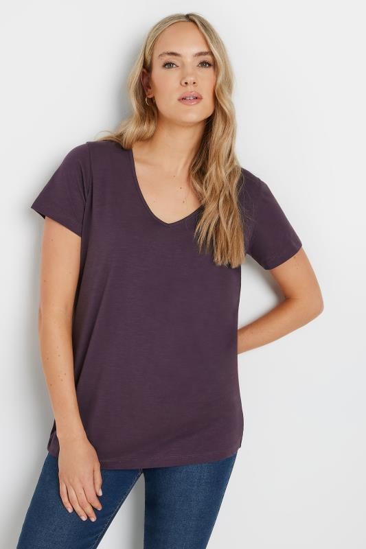 LTS Tall 2 Pack Purple & Blue V-Neck T-Shirts | Long Tall Sally  2