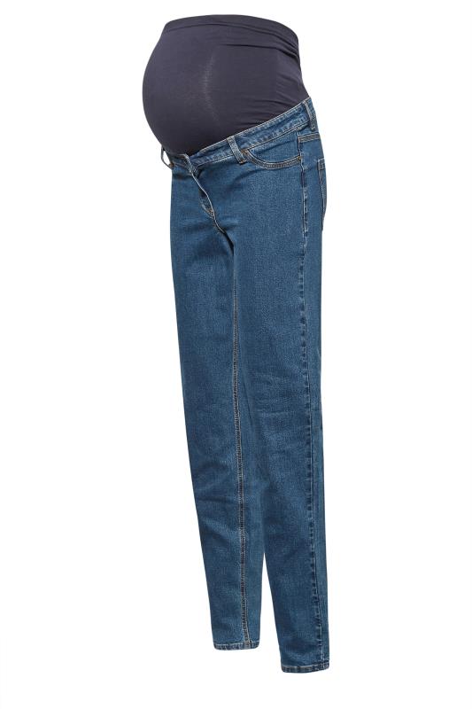 LTS Tall Women's Maternity Indigo Blue Washed UNA Mom Jeans | Long Tall Sally 4