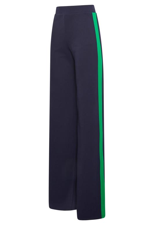 LTS Tall Womens Navy Blue & Green Stripe Wide Leg Trousers | Long Tall Sally 6
