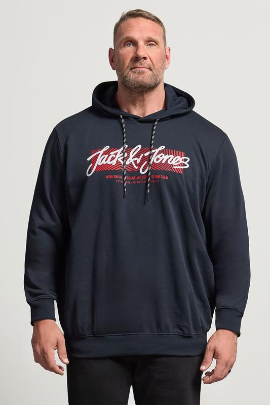 JACK & JONES Big & Tall Navy Blue Hoodie
