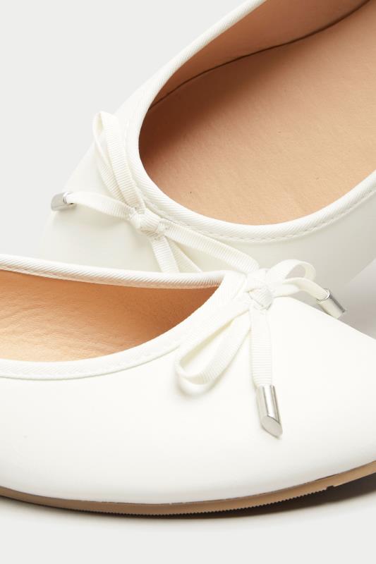 White Ballerina Pumps In Wide E Fit & Extra Wide EEE Fit | Yours Clothing 5