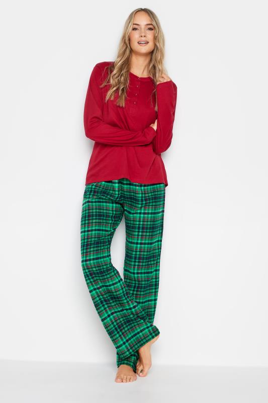 LTS Tall Green Tartan Pyjama Bottoms | Long Tall Sally  4