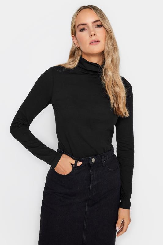 Tall  LTS Tall Black Turtle Neck Long Sleeve Top