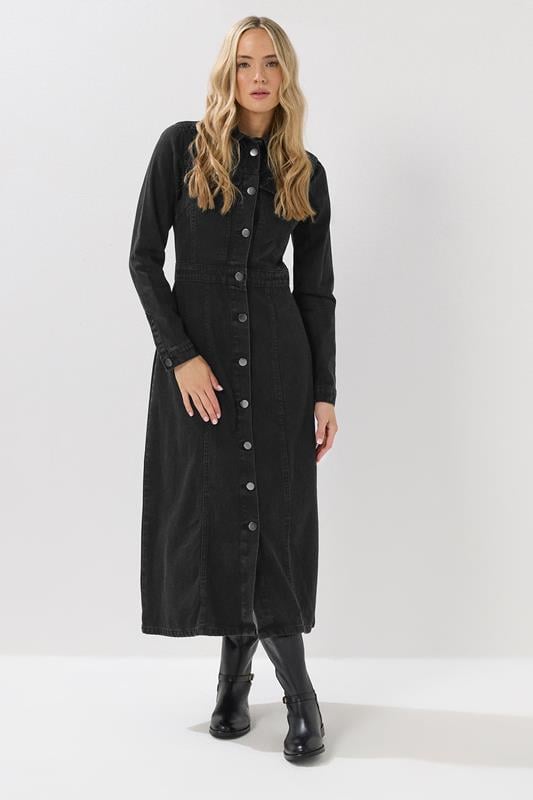 LTS Tall Blue Denim Long Sleeve Midi Dress | Long Tall Sally 2
