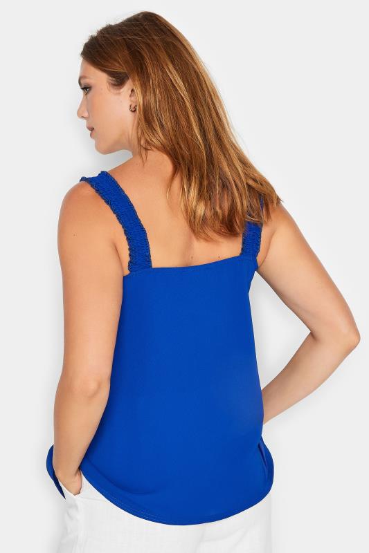 LTS Tall Women's Cobalt Blue Ruched Swing Cami Top 3