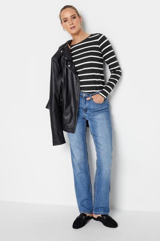 LTS Tall Women's Black Stripe Long Sleeve Cotton T-Shirt | Long Tall Sally 2