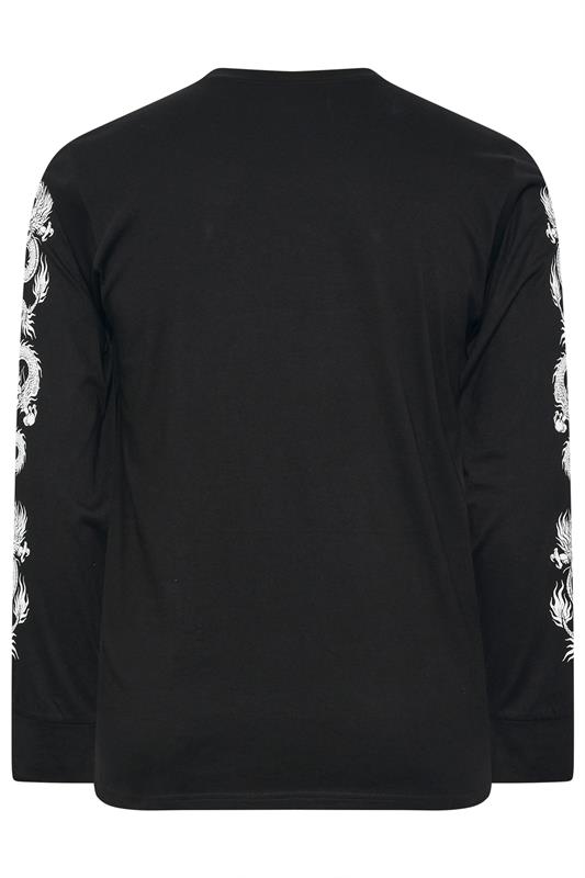BadRhino Big & Tall Black Long Sleeve Dragon Graphic T-shirt | BadRhino 6