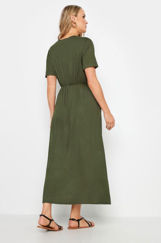 LTS Tall Women's Khaki Green Maxi T-Shirt Dress | Long Tall Sally 3